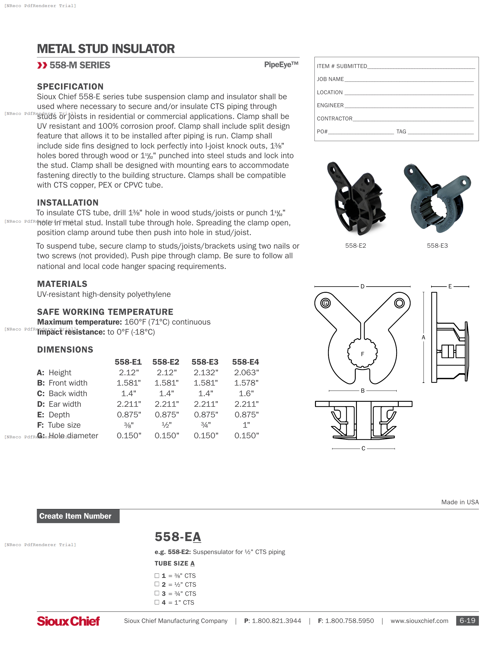 558 SERIES - SUSPENSULATOR - SPEC SHEET.PDF Specification Document